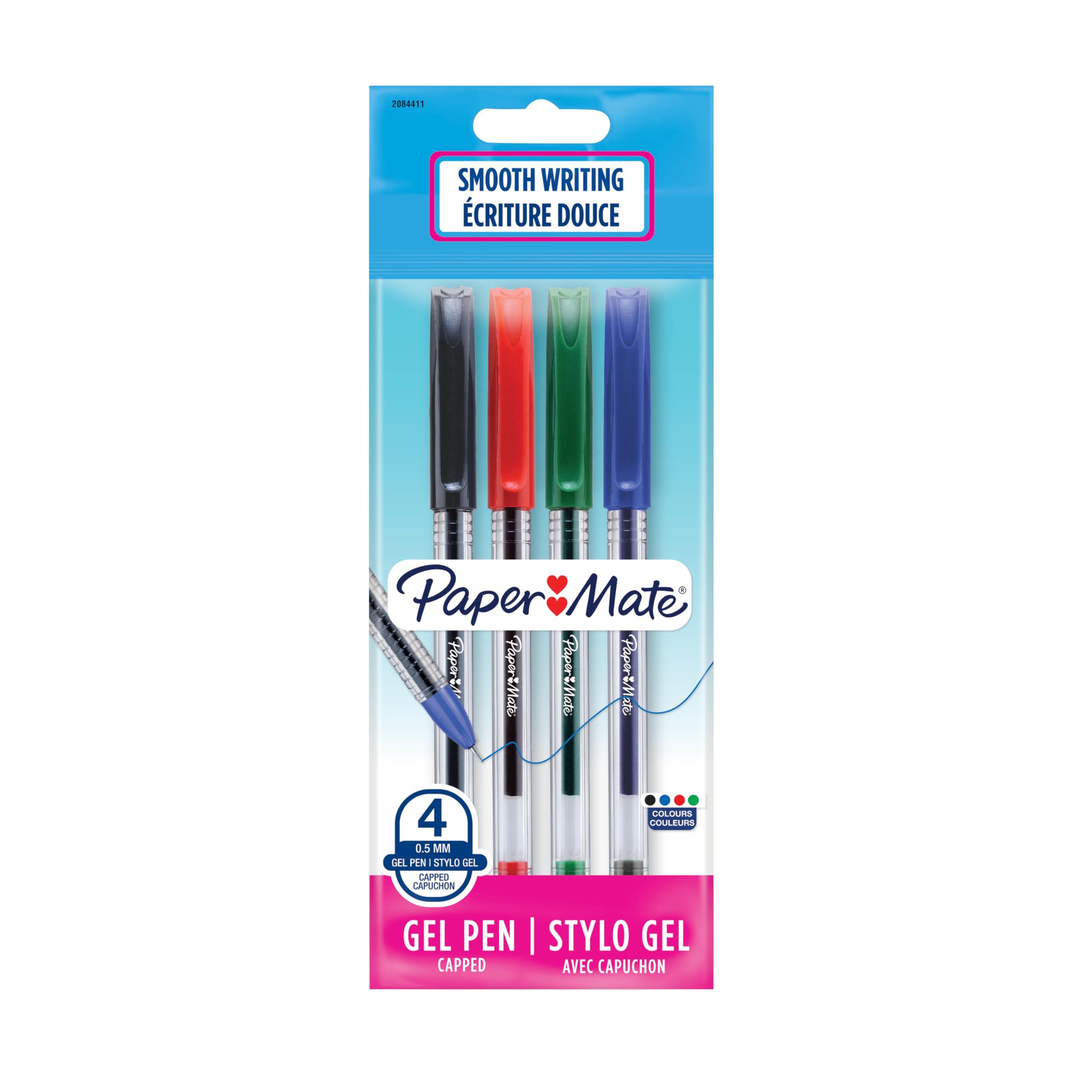 Papermate Jiffy Gel Pen 0.5 Mm Needlepoint Assorted Pack Of 4