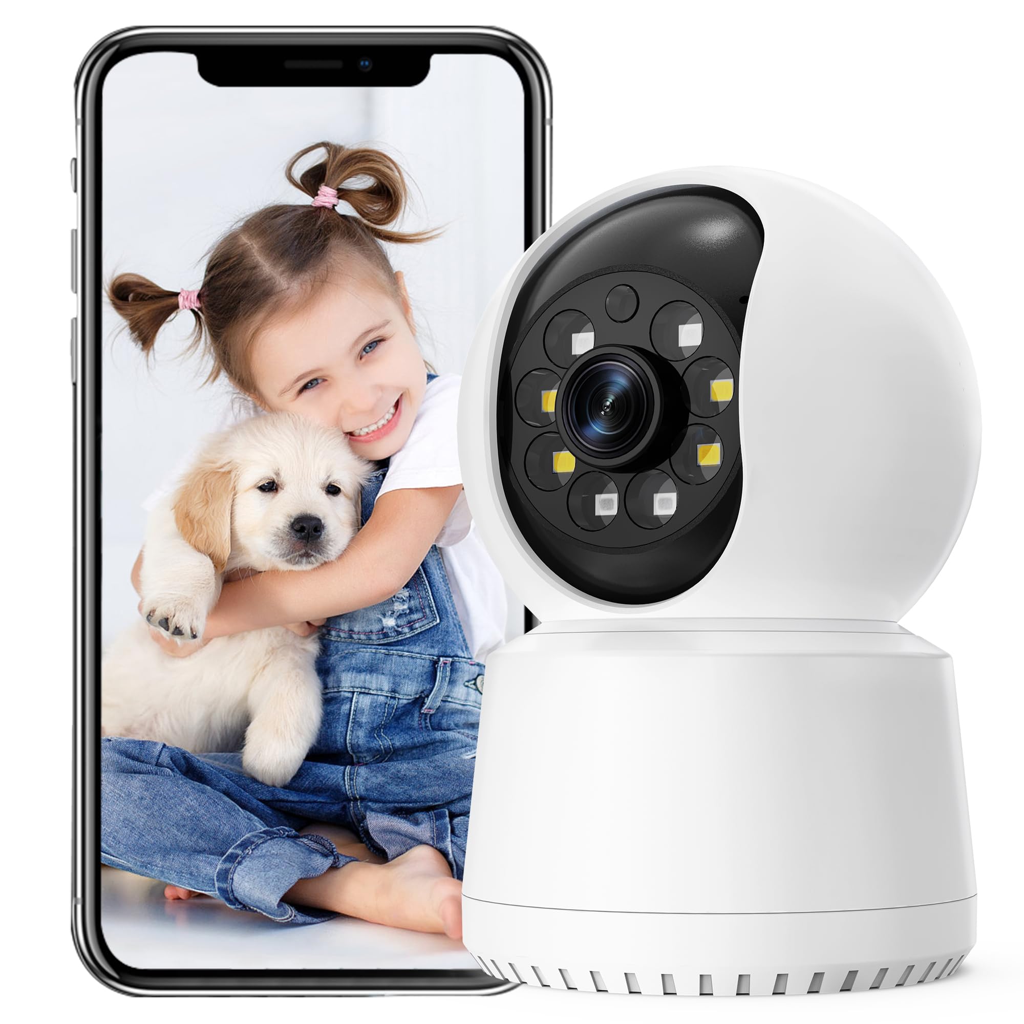 Telecamera Wi-Fi Oraolo 1080P Per Interni – Visione A 360°, Audio Bidirezionale, Rilevamento Movimento E Notifiche. Si Installa In Un Attimo!