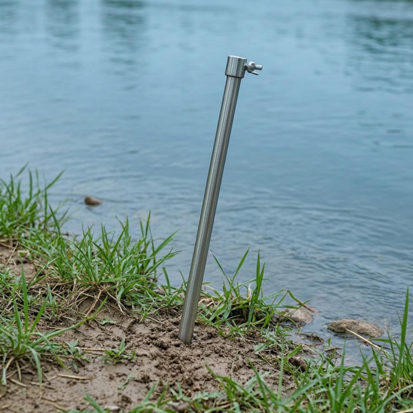 Support de Canne à Pêche Piquet Porte-cannes Support Ancrage Tige Cylindrique à Planter avec Serrage Rapide et Stable Adapté Rivière Camping, 76 Cm