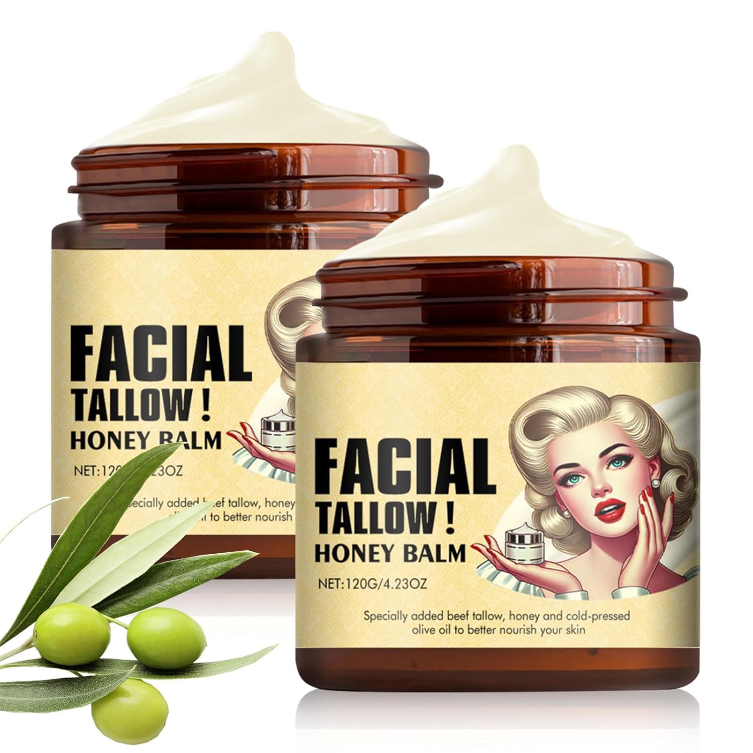 Rindertalg Creme Mit Honig – Natürliche Hautpflege Für Gesicht & Körper, Schnell Einziehend