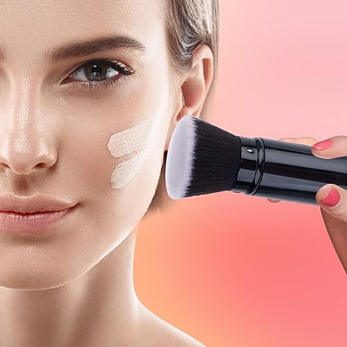 Miniatura 3 de UNIMEIX Brocha de maquillaje aplicador de protector solar, brocha retráctil Kabuki Blush Brocha para base de maquillaje líquido, bronceador, crema o
