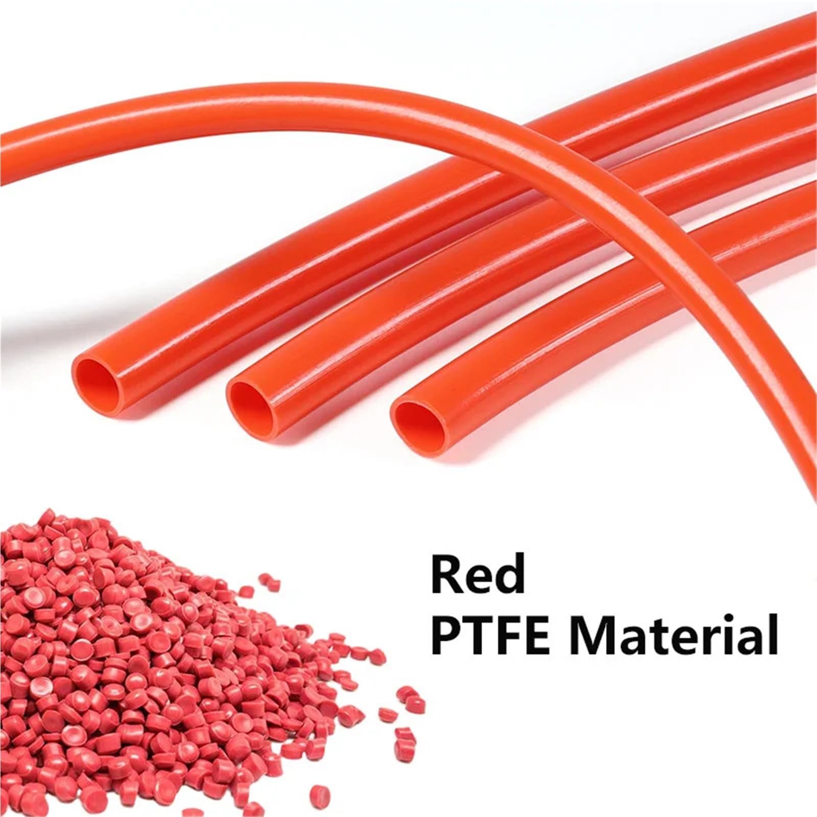 PTFE Tubo Piezas de impresora 3D de tubo rígido con cabezal en J de extrusora aislada | 3/5M Diámetro 1/2/2.5/3/4/5/6/7/8/10mm(5M_8X10MM)