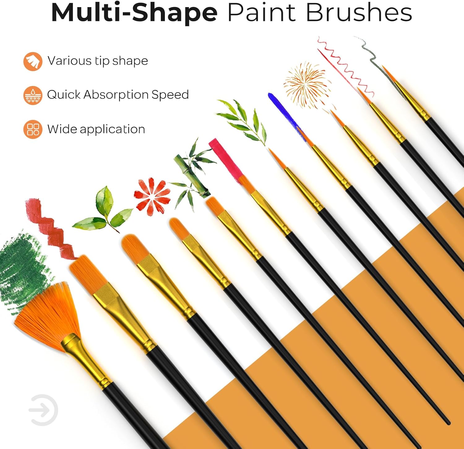 Nicpro 36 Colors Acrylic Paint Set with 12 Brushes & Palette, Non Toxic Art Supplies Kit for Fabric Painting, Easter Egg, Canvas, Clay, Wood, Rock & Ceramic, Rich Pigments for Adults, Beginners, Professional Artist (2 oz, 60 ml)