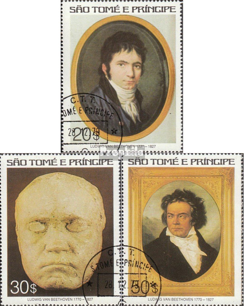 Timbre Grenade 1978 Ludwig Van Beethoven - Édition Complète N° 904-910 Oblitéré - Collection Prophila - Musique Classique