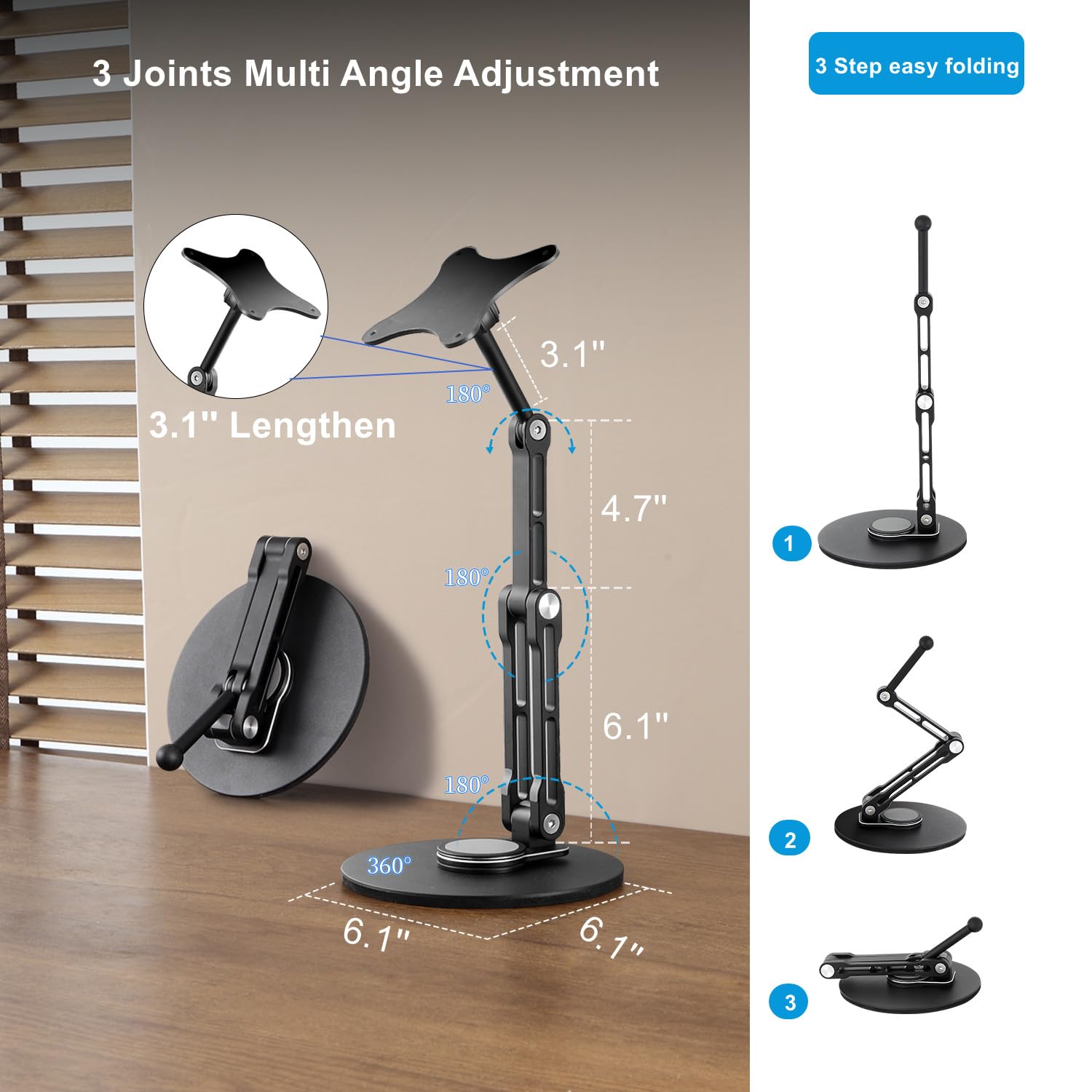 Sxmrmnx Draagbare Monitor Houder Tablet Stand Verstelbare Draagbare Monitor Desktop Klem Stand