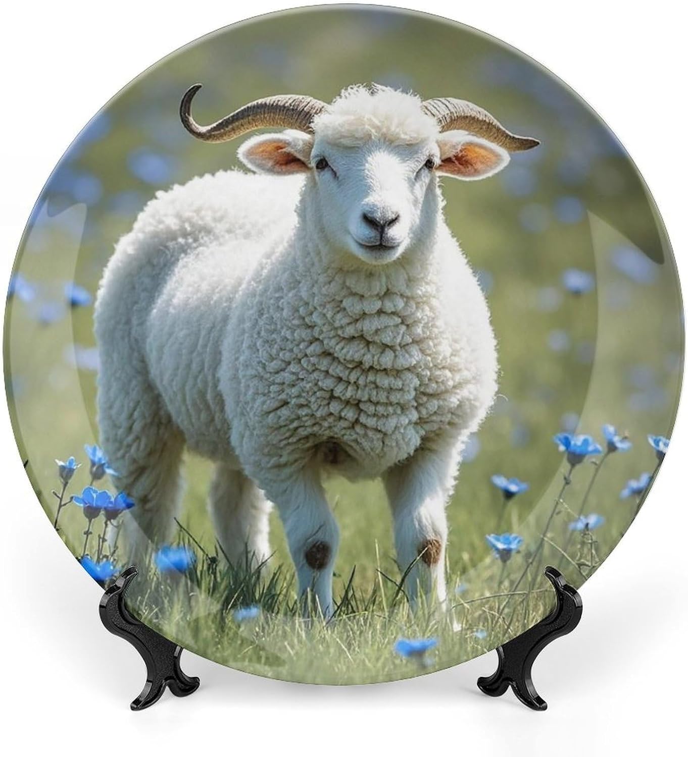 Sheep Ceramic Decorative Plate for Home, Bone China Plates