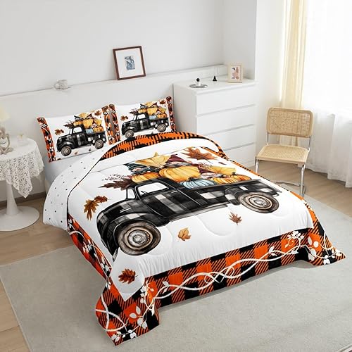 Miniatura 4 de Juego de ropa de cama de otoño para niños y niñas, regalos para el día de Acción de Gracias, decoración de dormitorio de otoño, juego de edredón