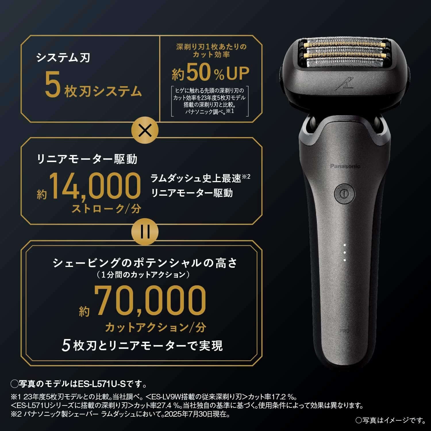 パナソニック ラムダッシュ 5枚刃 ES-LV7G 充電洗浄器付属 パナソニック ラムダッシュ 5枚刃 ES-LV7G 充電洗浄器付属