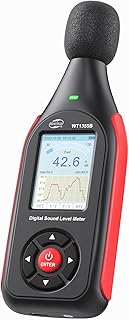 Decibel Meter, Sound & Noise Decibel Level Reader Monitor, SPL Meter 30dB to 130dB(A) with Record, Visual Alarm, A/C Weighted, Rechargeable for Home, Classroom