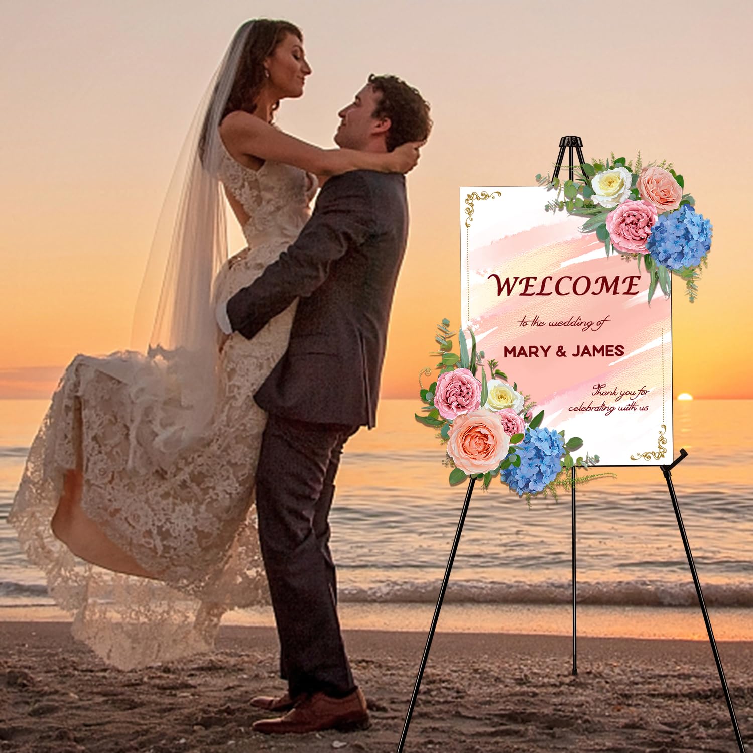 65" Adjustable Easel Stand For Wedding Signs, Posters, Canvases - 3 Pack Portable Tripod Display - View #11
