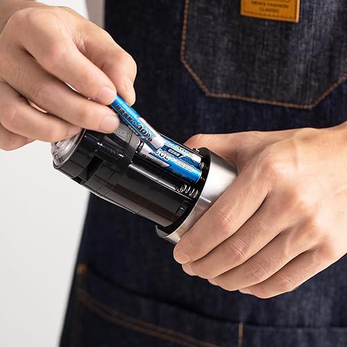 Miniatura 4 de Paquete de 2 molinillo eléctrico de sal, molinillo de pimienta, molinillo de pimienta de inducción, batería (6 pilas AAA para cada uno, no