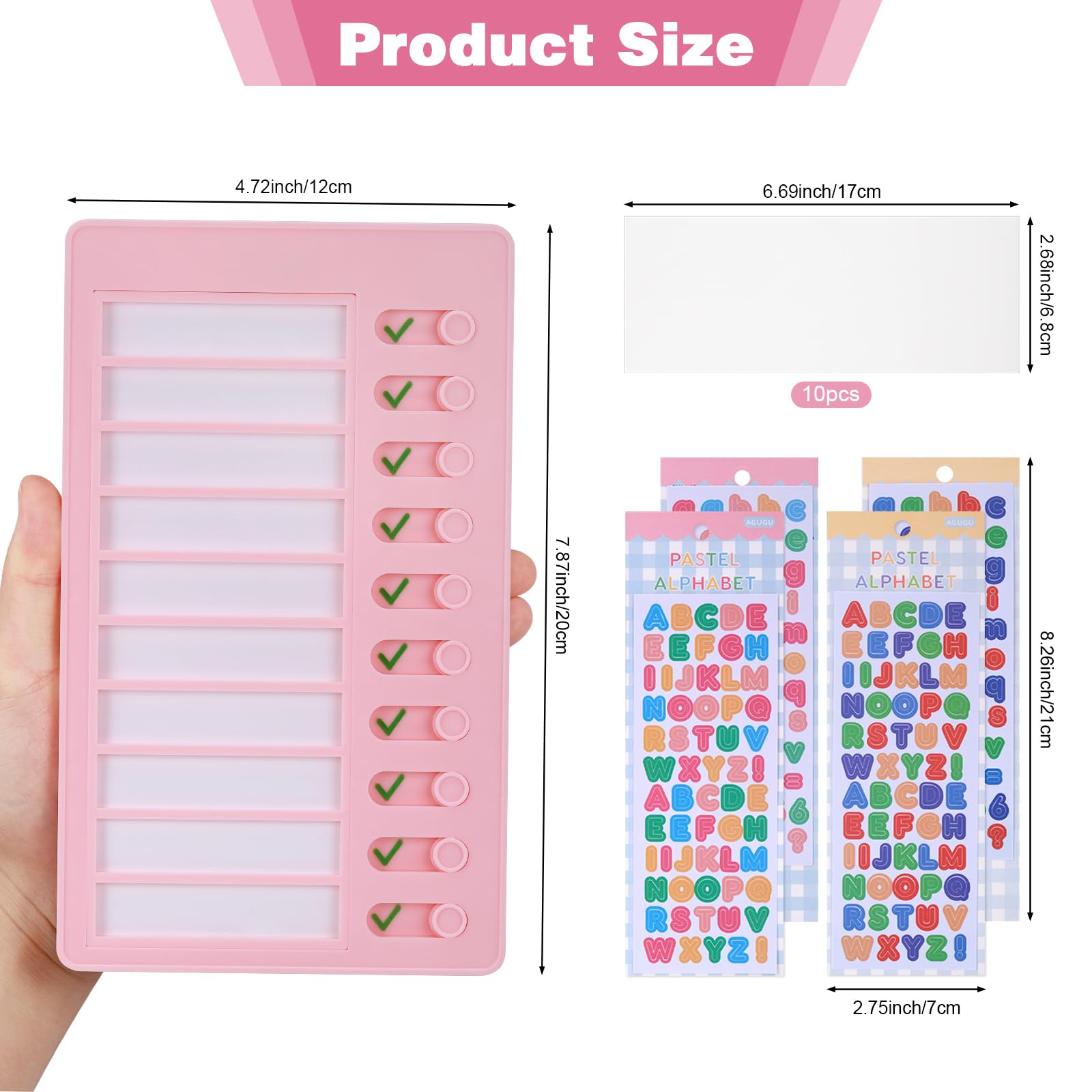 JIANTA Chore Chart for Kids 4 Pieces to Do List with Alphabet Stickers, DIY Checklist Board - Image 2