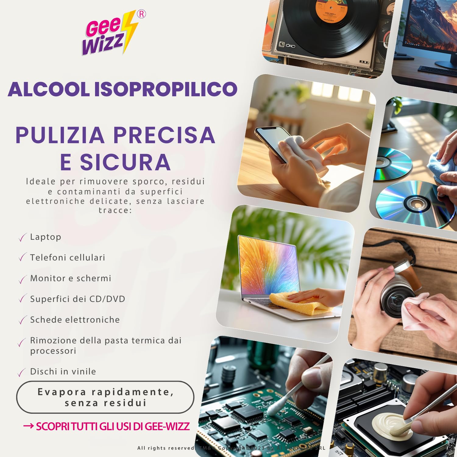Alcool Isopropilico Puro 5 L Detergente Multiuso per Pulizia Elettronica