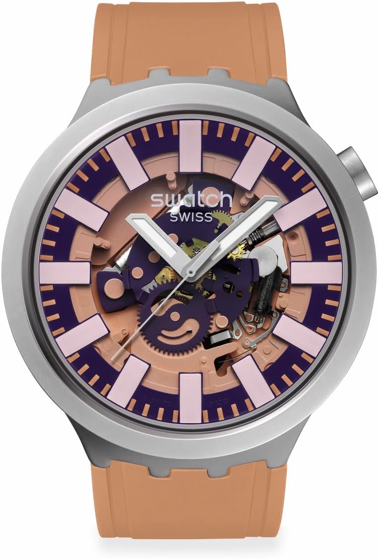 Swatch Big Bold Irony Lacquered Unisex Watch Casual Polymer Beige Automatic Waterproof Terracotta Tide