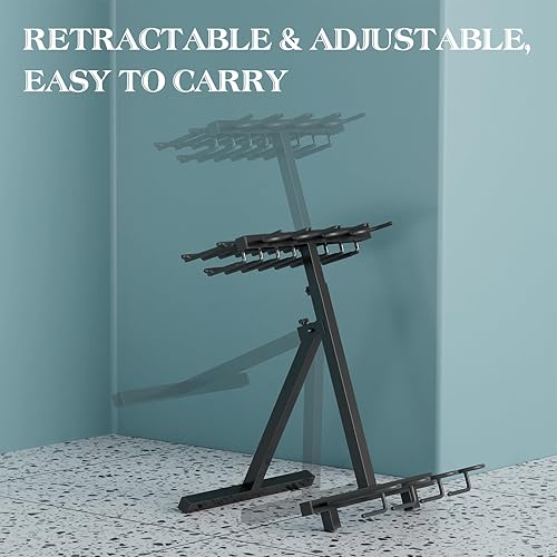 Miniatura 2 de Portaarmas portátil plegable para rifles, soporte móvil para armas de interior fabricado con acero resistente, soporta hasta 7 pistolas y 4 rifles,