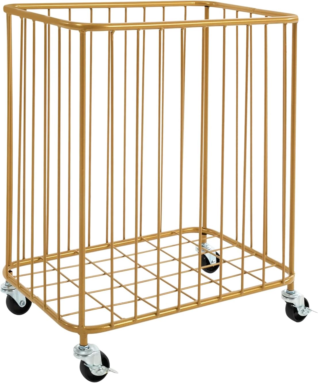 Rolling Laundry Hamper with Wheels,Large-size Metal Laundry Basket Cart for Living Room,Bathroom,Closet or Bedroom, 88Lbs Load Capacity