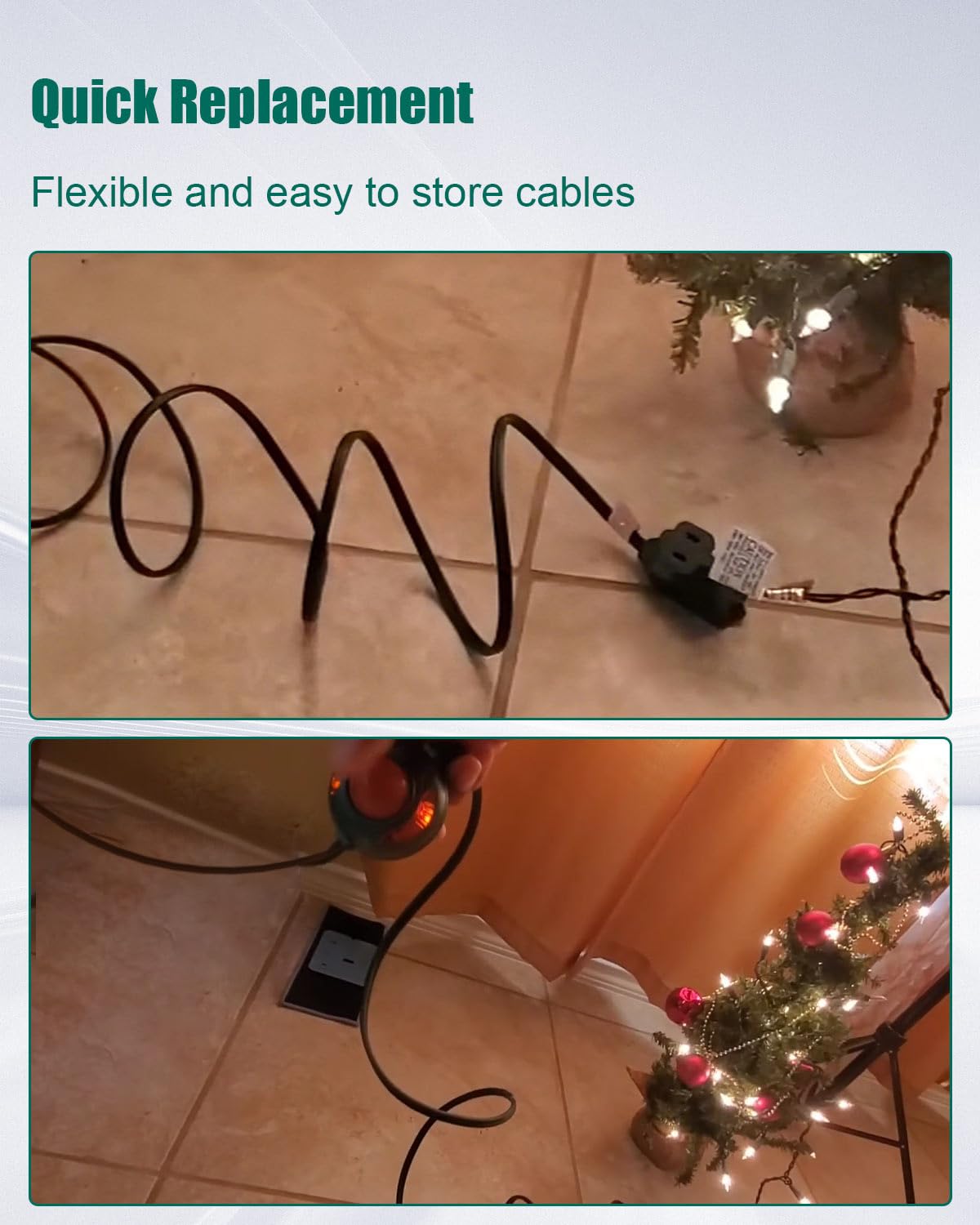 6 FT Christmas Tree Extension Power Cord with Foot Switch Fit for LED String Lights and Holiday Lights Replace TS-6W29V TS-8W29V TS-12W29V TS-13W29V