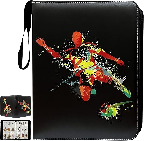 IOTEXPO Carpeta de tarjetas coleccionables de 9 bolsillos con 50 fundas funda para libro de tarjetas para 900 tarjetas para colección de tarjetas de