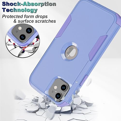 Miniatura 9 de Funda para iPhone 12, 2 protectores de pantalla de vidrio templado, 10 pies a prueba de caídas militares, antideslizante, a prueba de golpes para