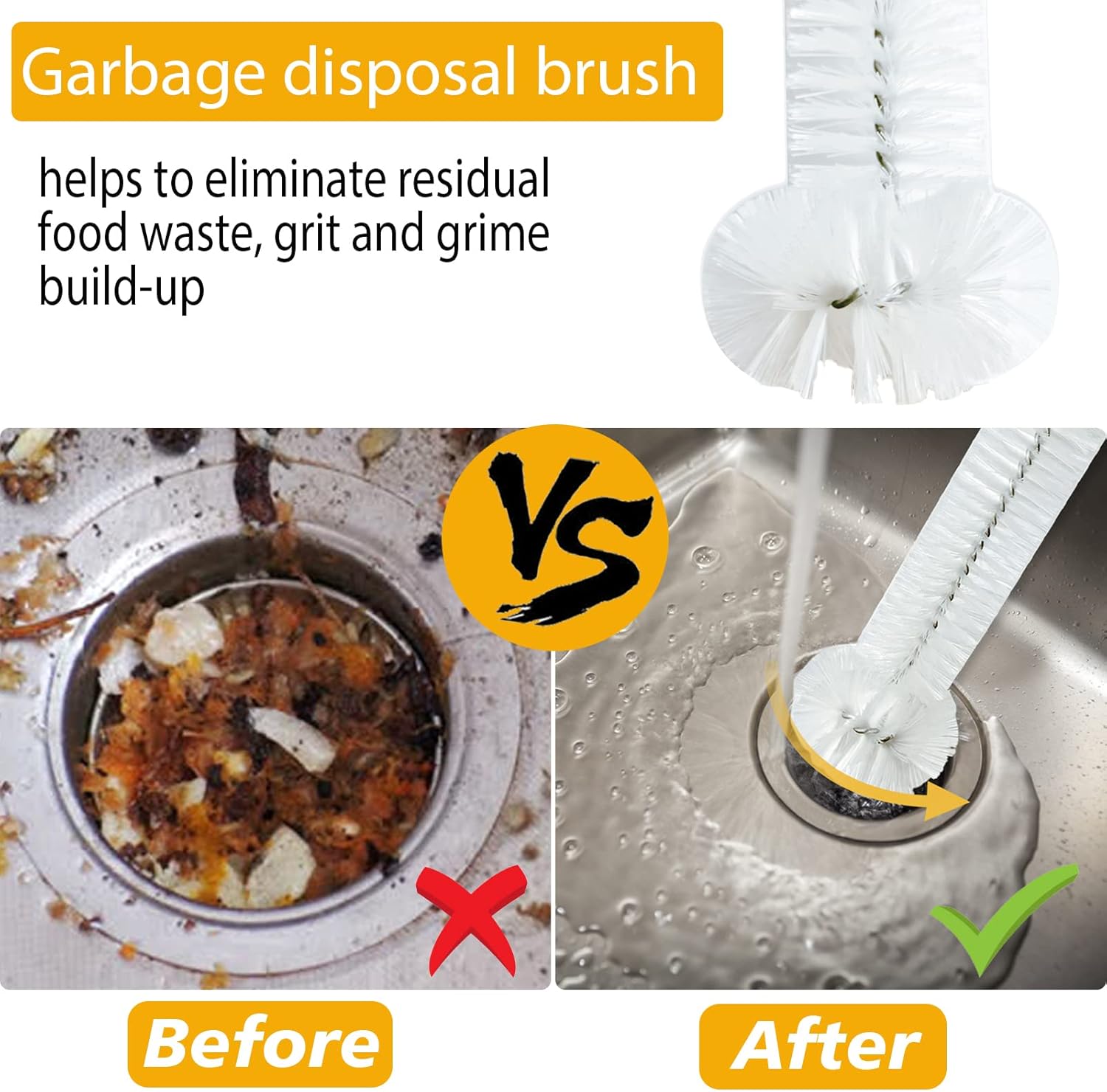 Garbage Disposal Cleaner Brush Garbage Disposal Brush Cleaning Brush Disposer for InSinkErator Deodorizer Disposal Units Removes Odors
