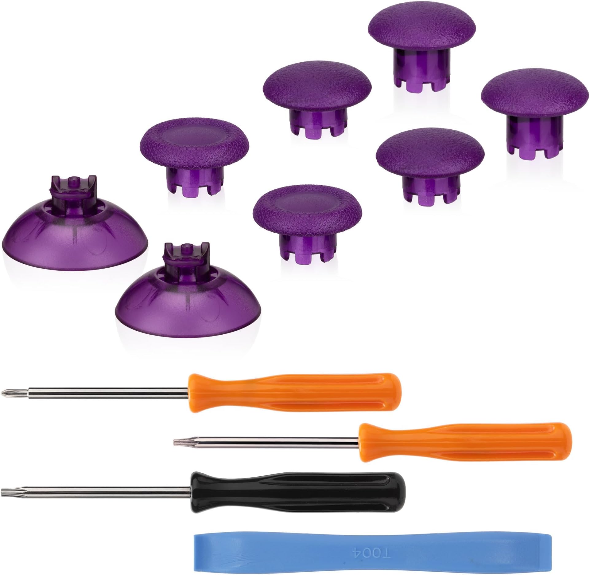 AverichtInterchangeable Replacement Thumbsticks for Xbox Series X/S and for PS4/PS5 Controller, 3 Height Domed Joysticks Repair Kit for Xbox One and for PS5 Edge Controller (Purple)