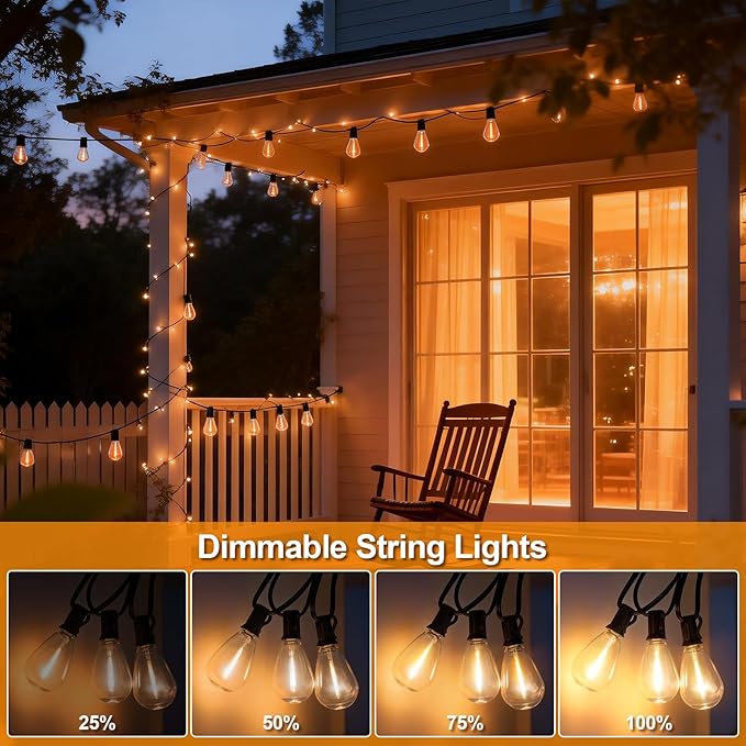Luces de Cadena Exterior LED 50FT 15m Impermeable con Control Remoto miniatura 7
