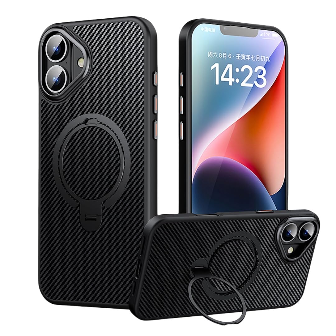 Amazon.co.jp: 2024新登場 ダブルリング iPhone 16 ケース 定点360度