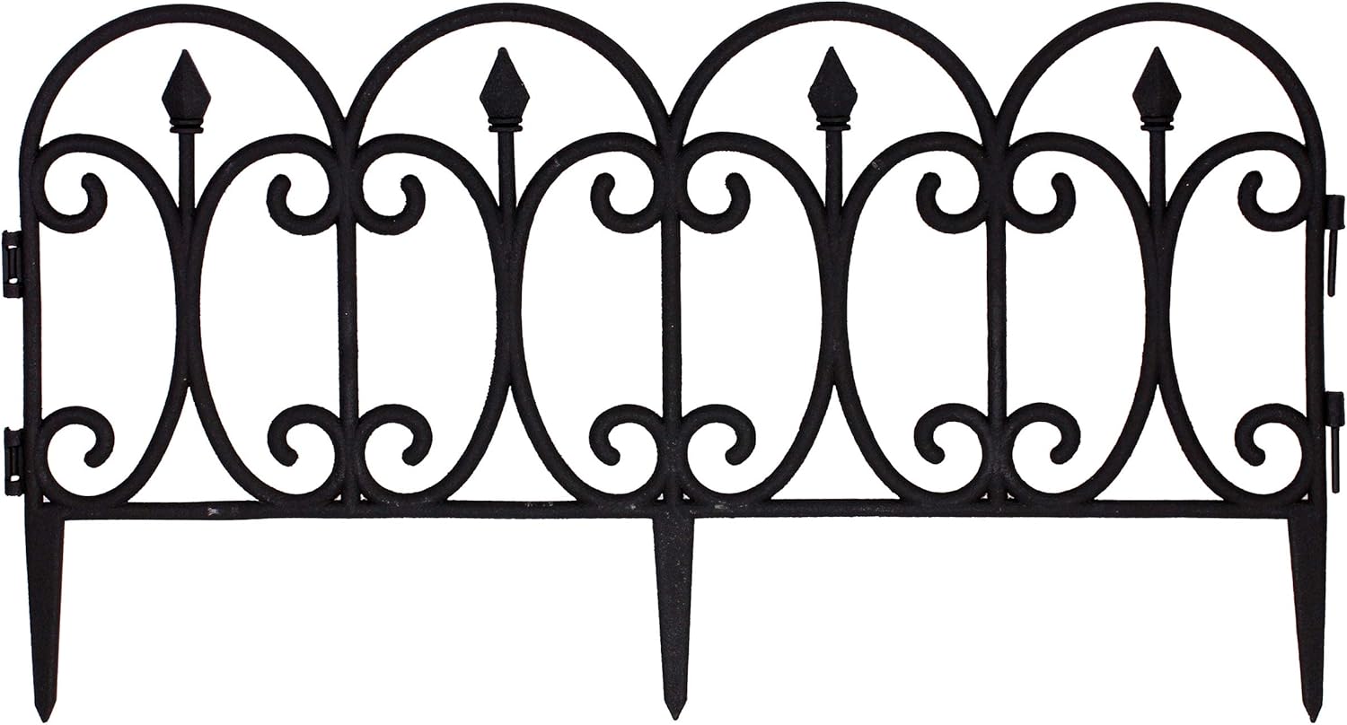 Emsco Group 2093HD Victorian Fencing Medium Garden Lawn Edging, Pack, Black