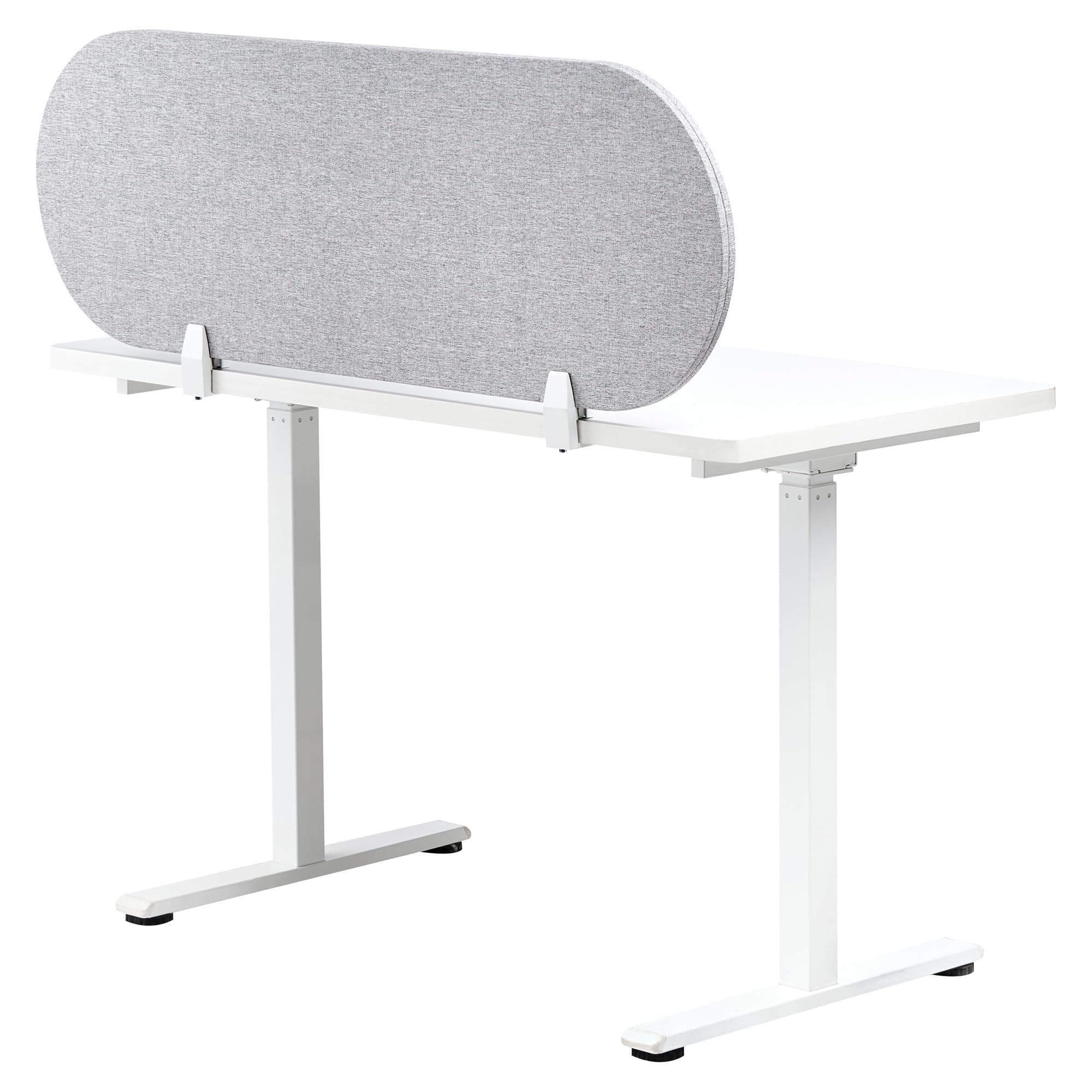 Beliani Séparateur de Bureau en Pet Acoustique Recouvert de Tissu 120 x 40 cm Gris Clair Sparky