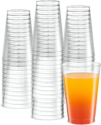 PLASTICPRO Vasos desechables de plástico transparente de 12 onzas para fiestas y bodas, paquete de 100