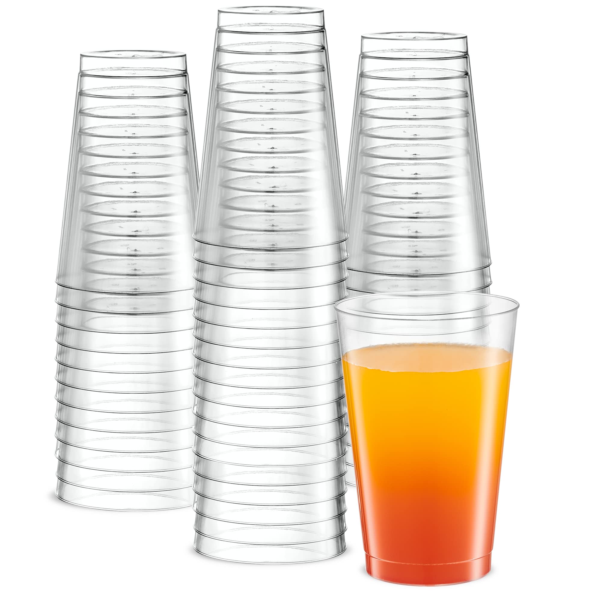 16 oz plastic cups clear case GO 16oz Rounded Bottom PET Arc Cup - Bulk - 1000/Case