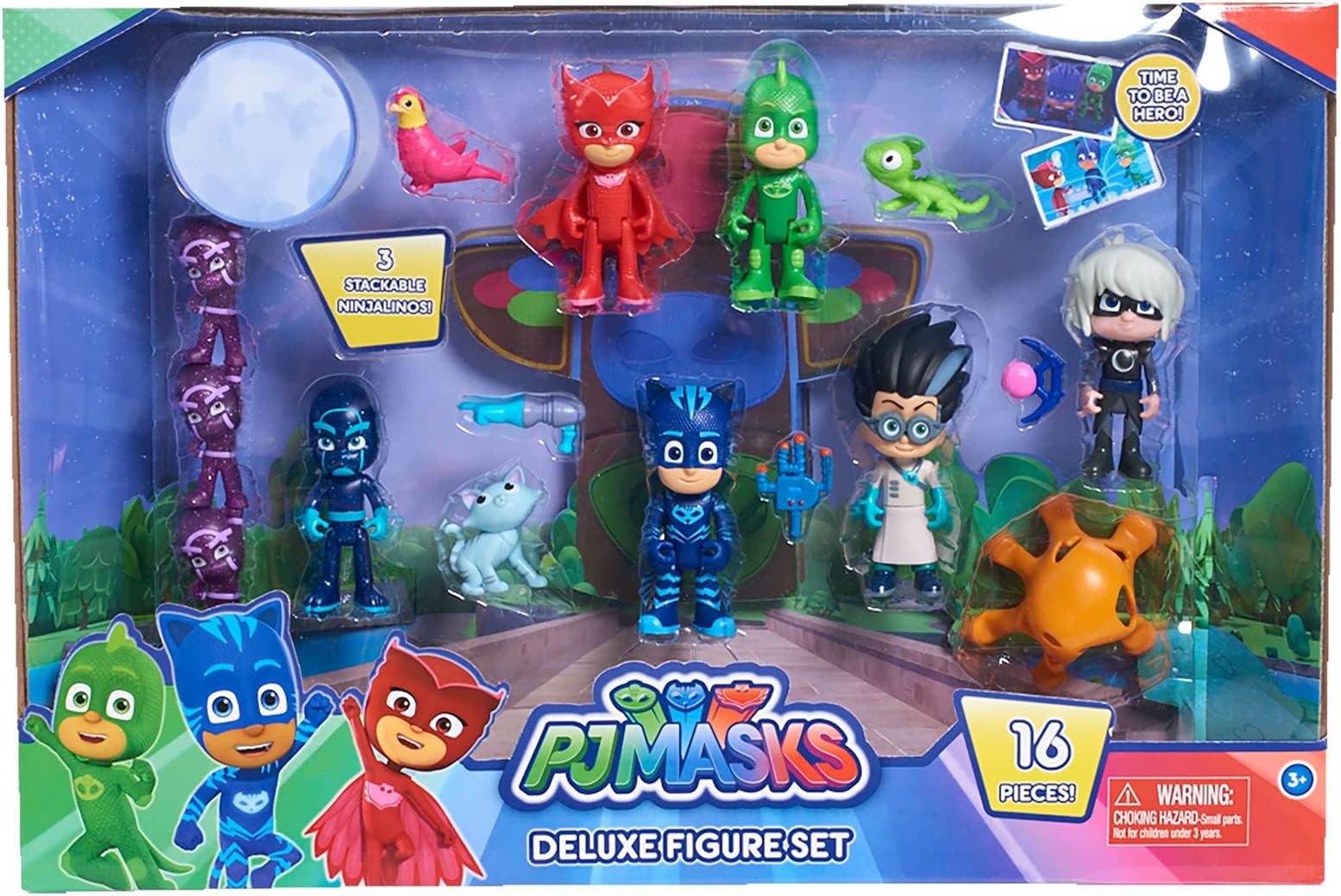 PJ Masks Deluxe 16-Piece Figure Set, Kids Toys for Ages 3 Up by Just Play