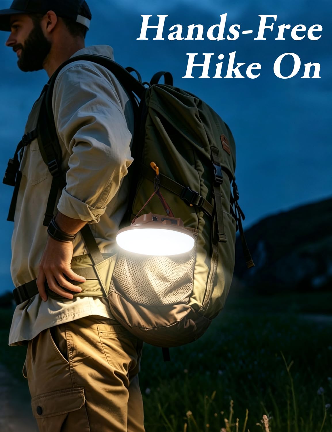 CREATE BRIGHT Lampes de camping, lampes de tente pour camping, lanterne de camping LED rechargeable avec 4 modes d'éclairage et support sur trépied, lumière de tente étanche pour urgence, extérieur