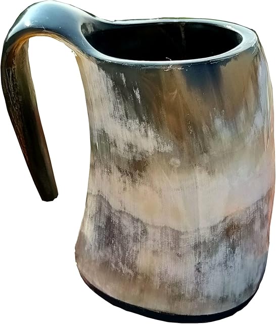 THE ANTIQUE HOUSE 3 Inches Viking Drinking Horn Mug for Beer Mead Wine Vintage Style Beer Cup Best Gifting Item