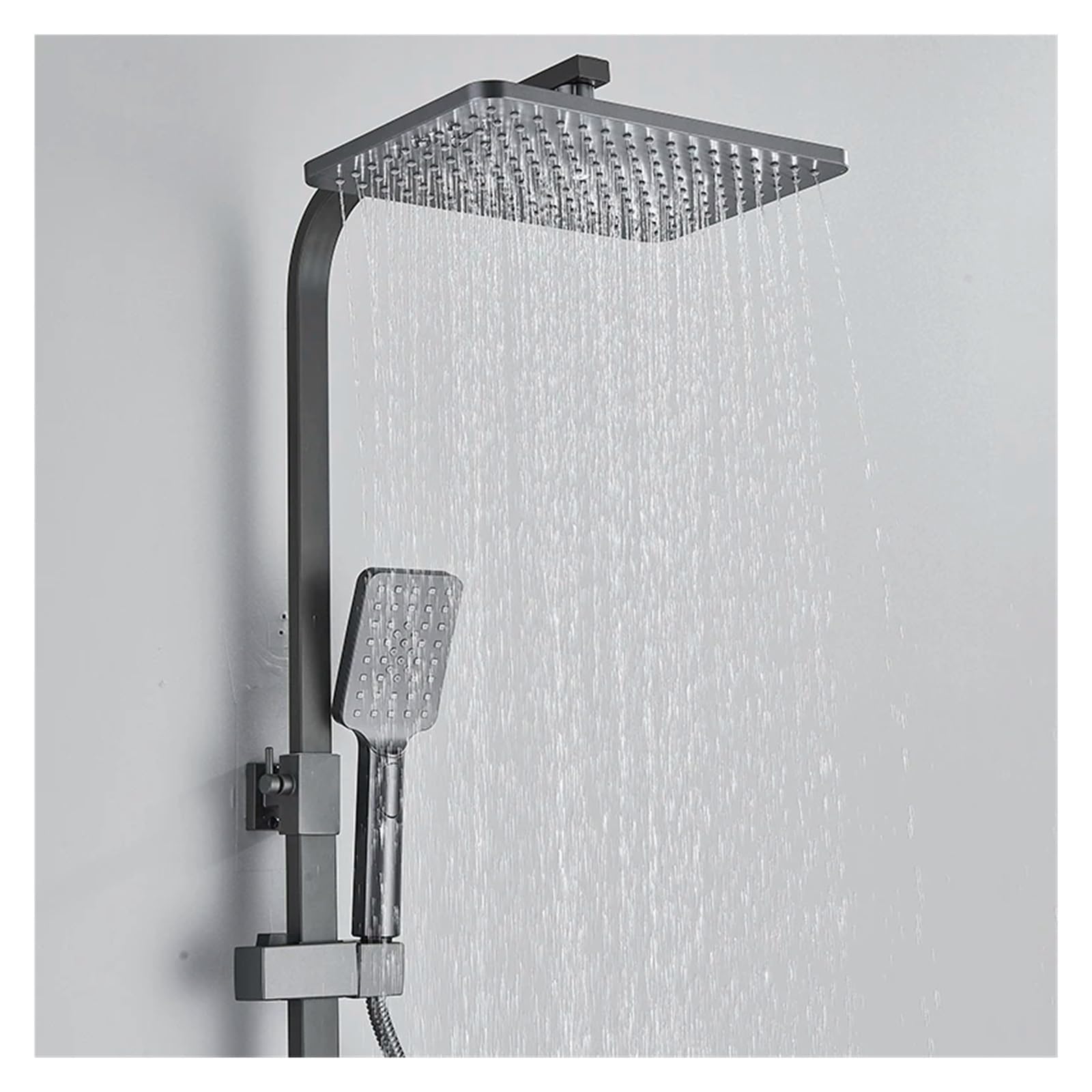 Tbddsd Onecolor Bathroom Shower Heads, Thermostatic Shower Faucet Set Rainfall Head Spray 4 Modes Handheld Button Hot & Cold Water Mixer Bathroom System(Onecolor)