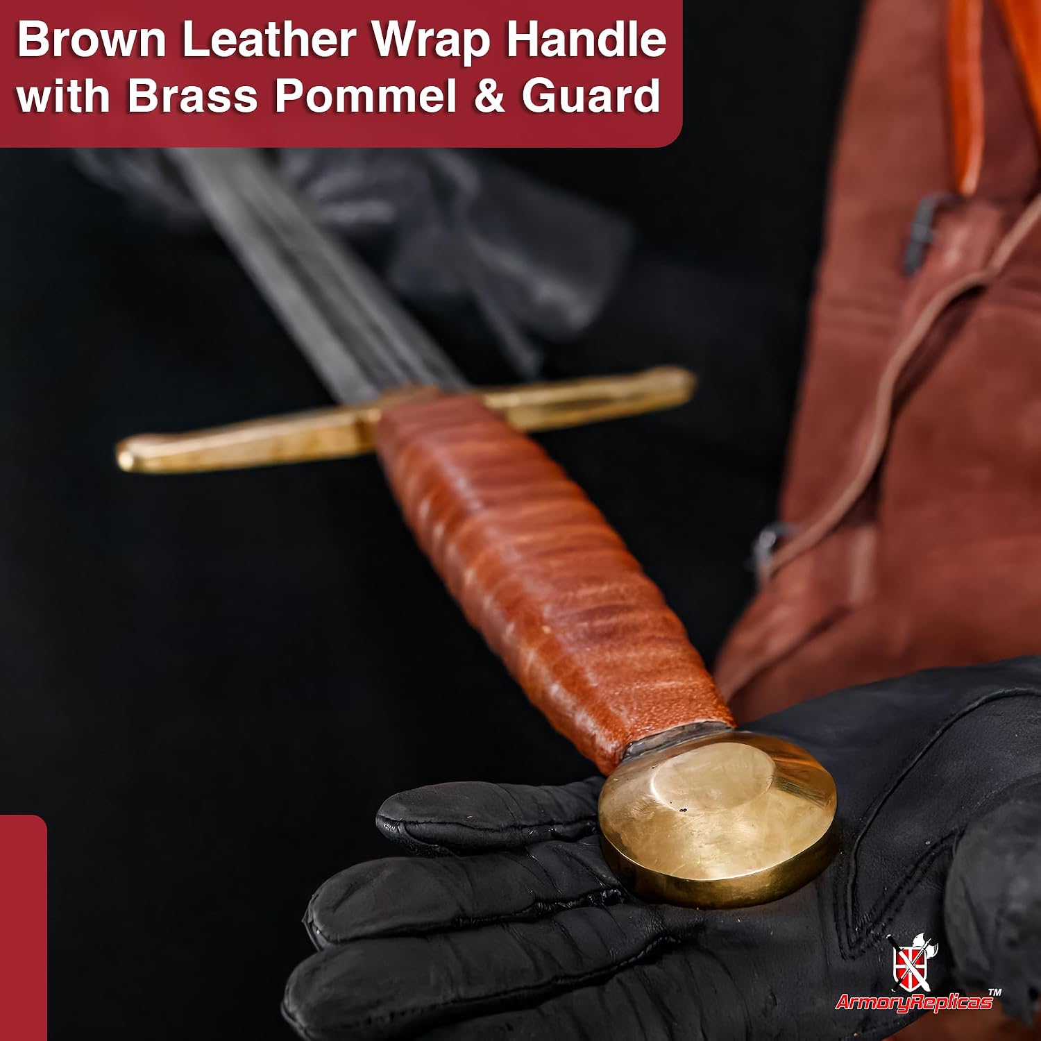 Armory Replicas™ Damascus Viking Sword Collection – Full Tang, Leather Wrapped Handle, Handmade Leather Sheath