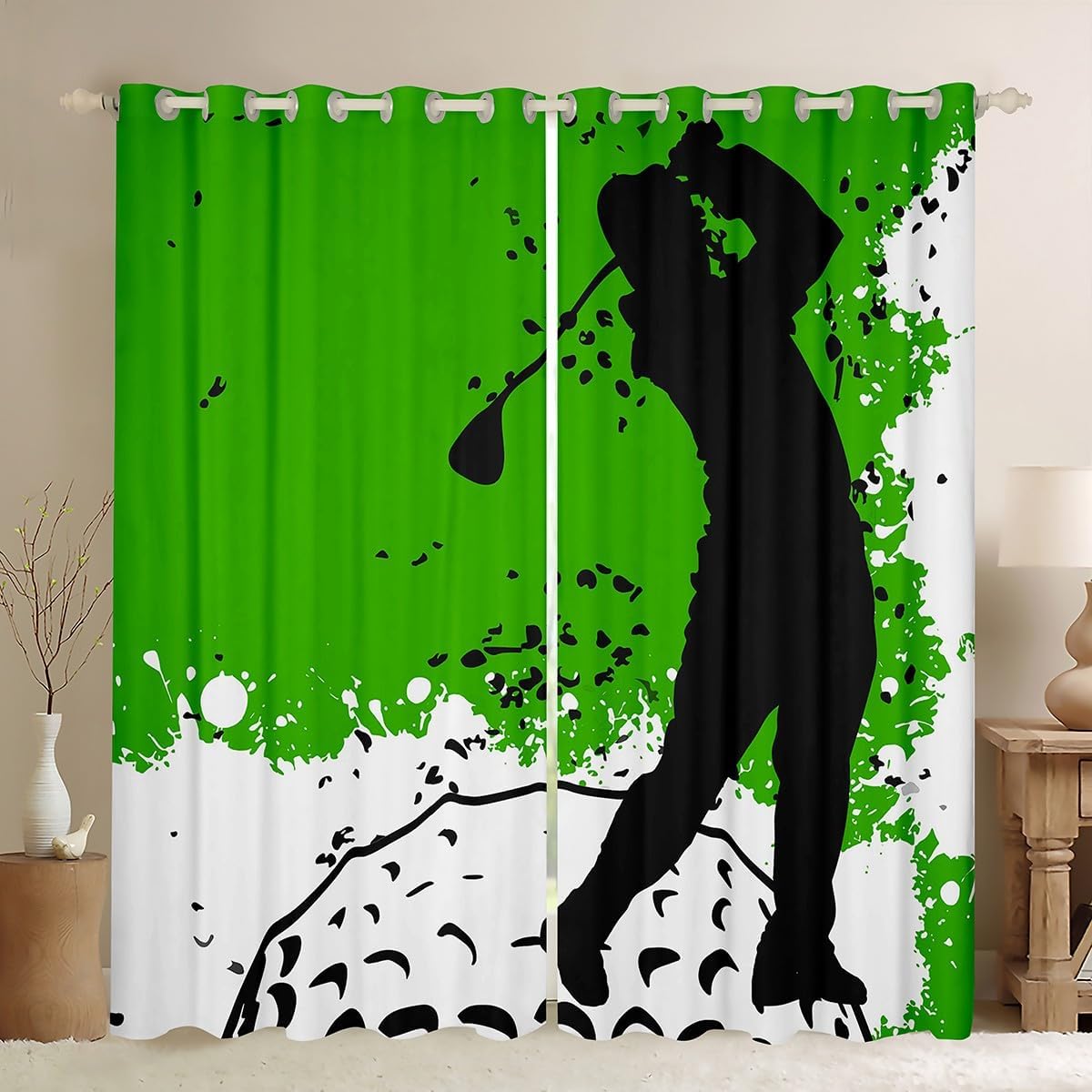 Erosebridal Soccer Blackout Curtains Football Curtains for Boys Sports Curtains & Drapes 104Wx63L Ball Game Themed Room Decor Girls Teens Gray Black Window Treatments Luxury for Bedroom Aesthetic