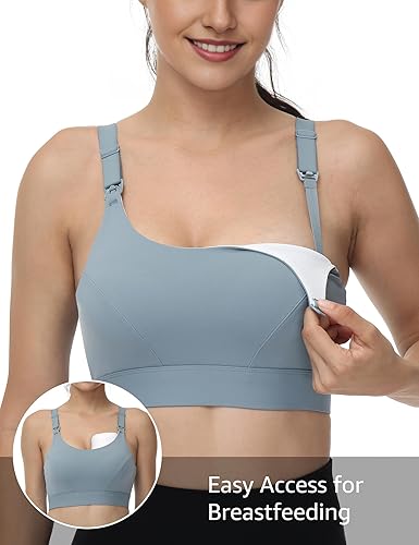 Miniatura 4 de HOFISH Nursing Bras for Breastfeeding Nursing Sports Bra with Support Racerback Maternity Bra Medium Impact