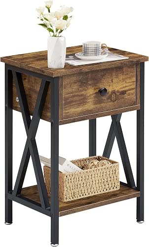 VECELO Nightstand,Modern Bedside End Table, Night Stand with Drawer and