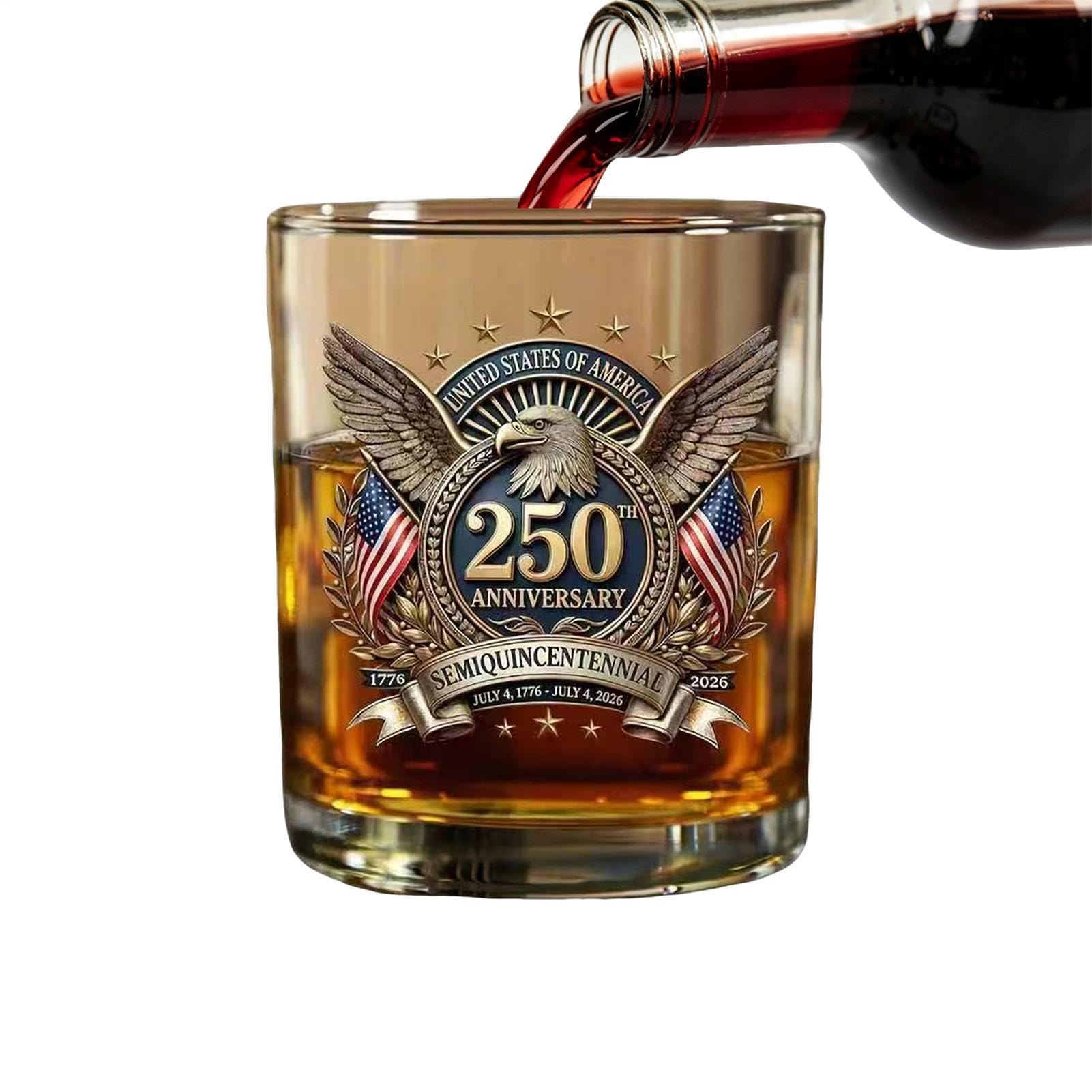 Vaso de bourbon patriótico conmemorativo de la historia americana para adultos y familias