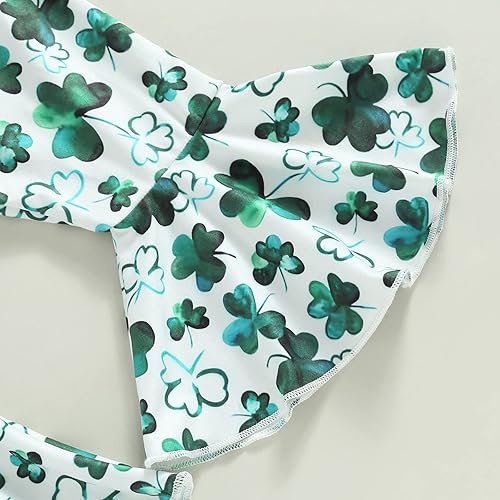 Miniatura 6 de Conjunto de ropa de Pascua de manga corta con estampado de conejito para bebé recién nacido, conjunto de pantalones acampanados