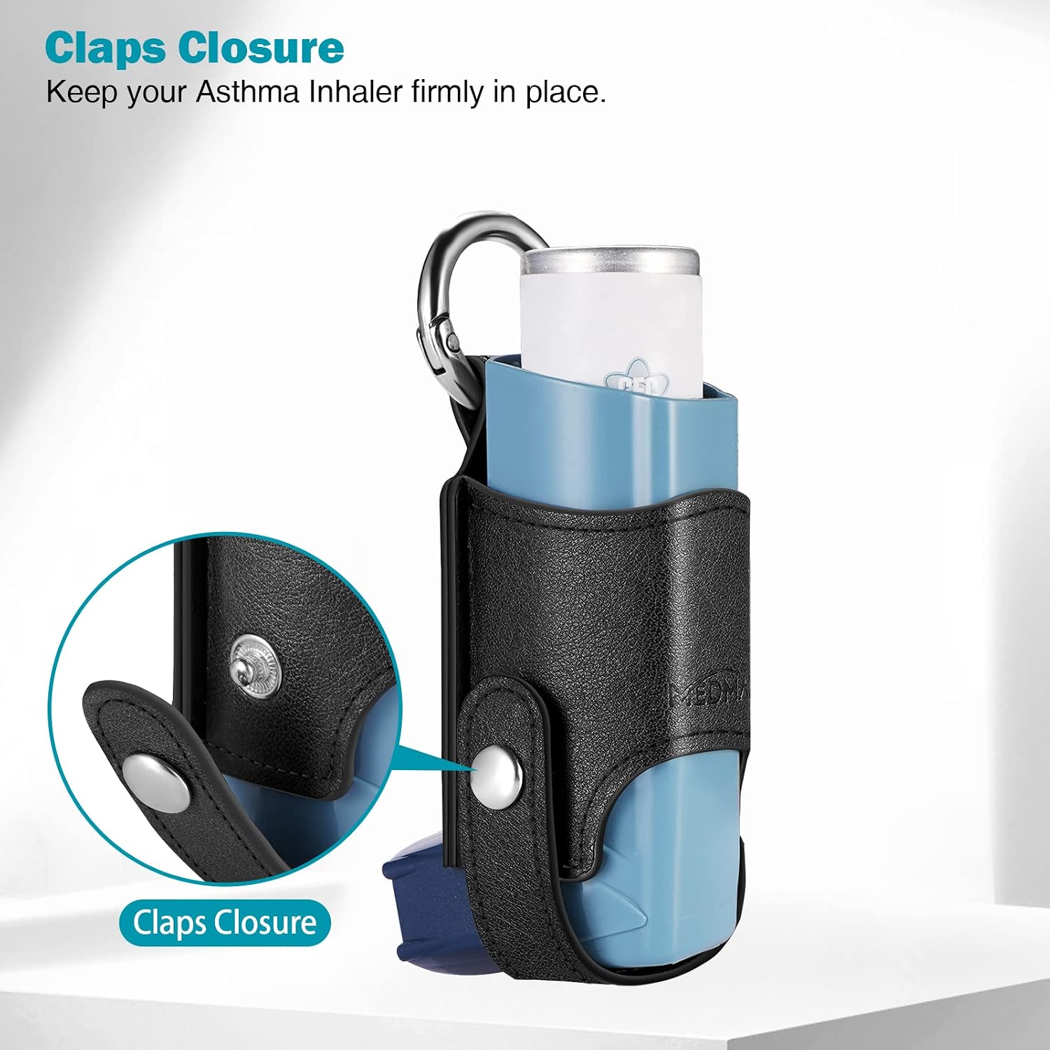 MEDMAX Asthma Inhaler Holder PU Leather Travel Handy Mini Holster image 4