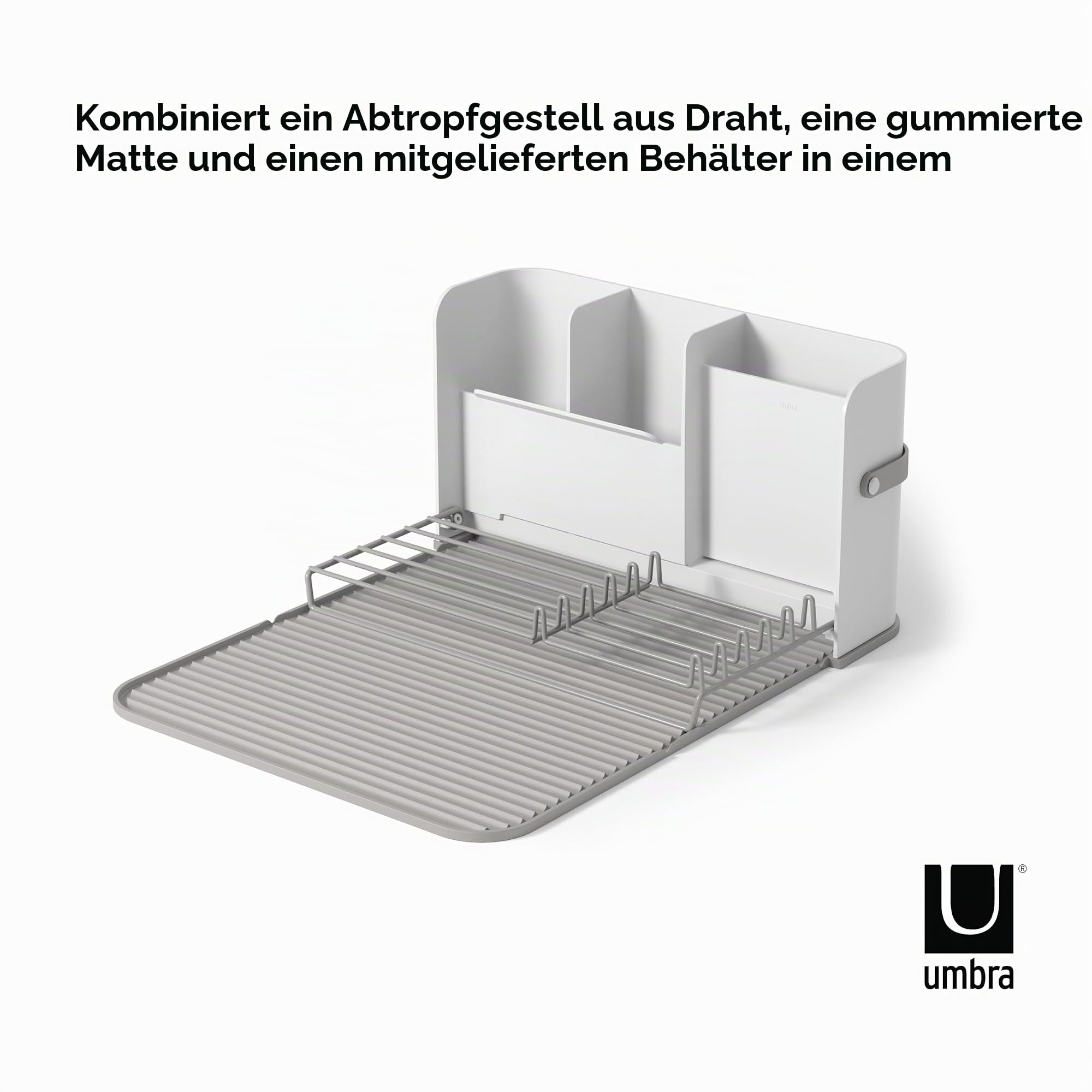 Umbra Sling Faltbares Abtropfgestell, Platzsparend Mit Caddy, Weiss