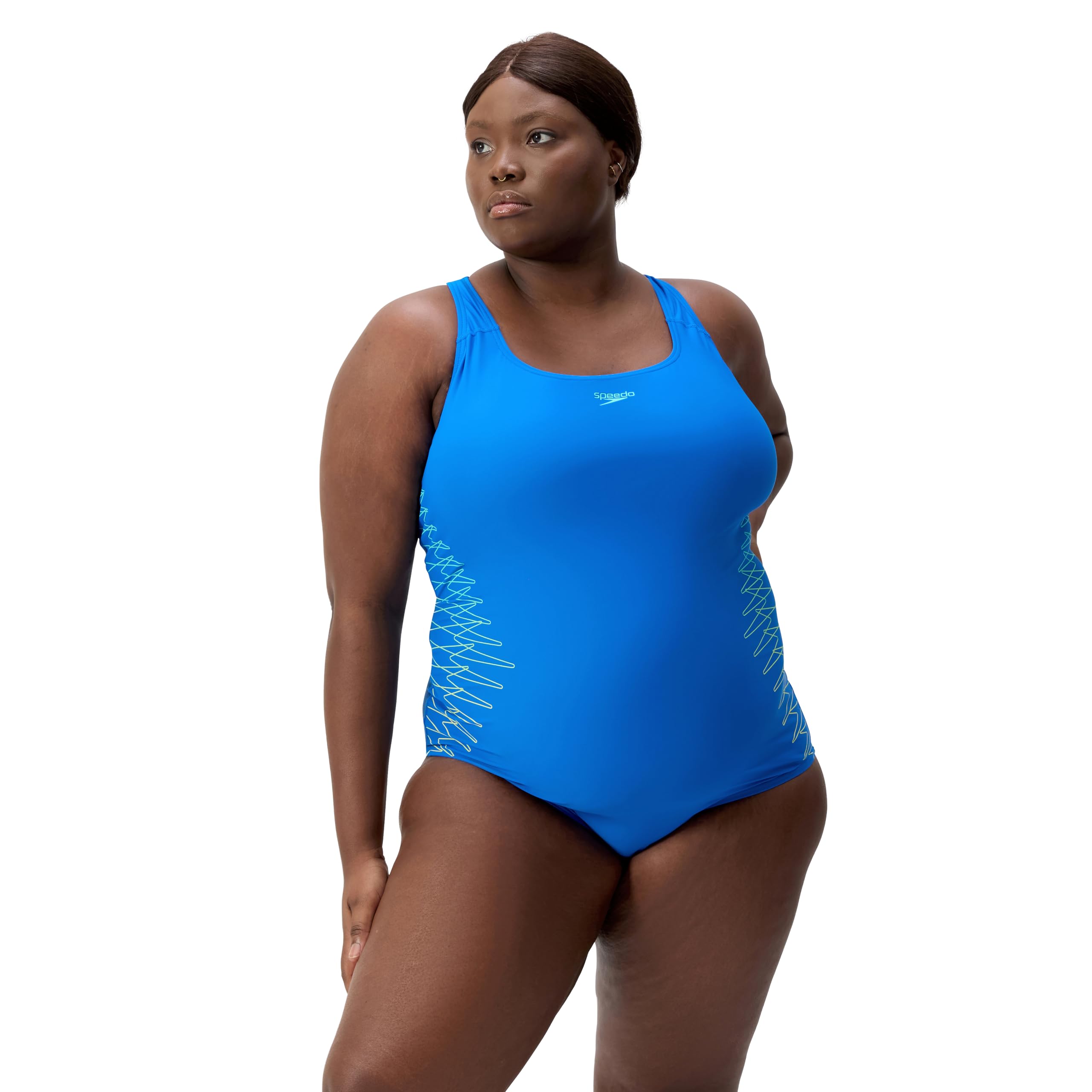 Speedo Women's Plus Size Endurance+ Medalist Chlorine Resistance Swimsuit, Blue | 40