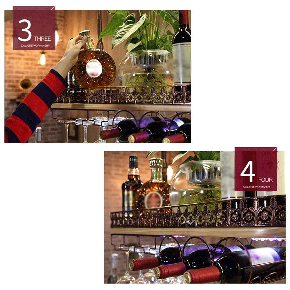 Soporte para Copa de Vino Estante para Vino al revés Estante para Vino de Estilo nórdico Colgador de Adornos de Copa de Viento Industrial Retro Creativo (Blanco 80x28cm)