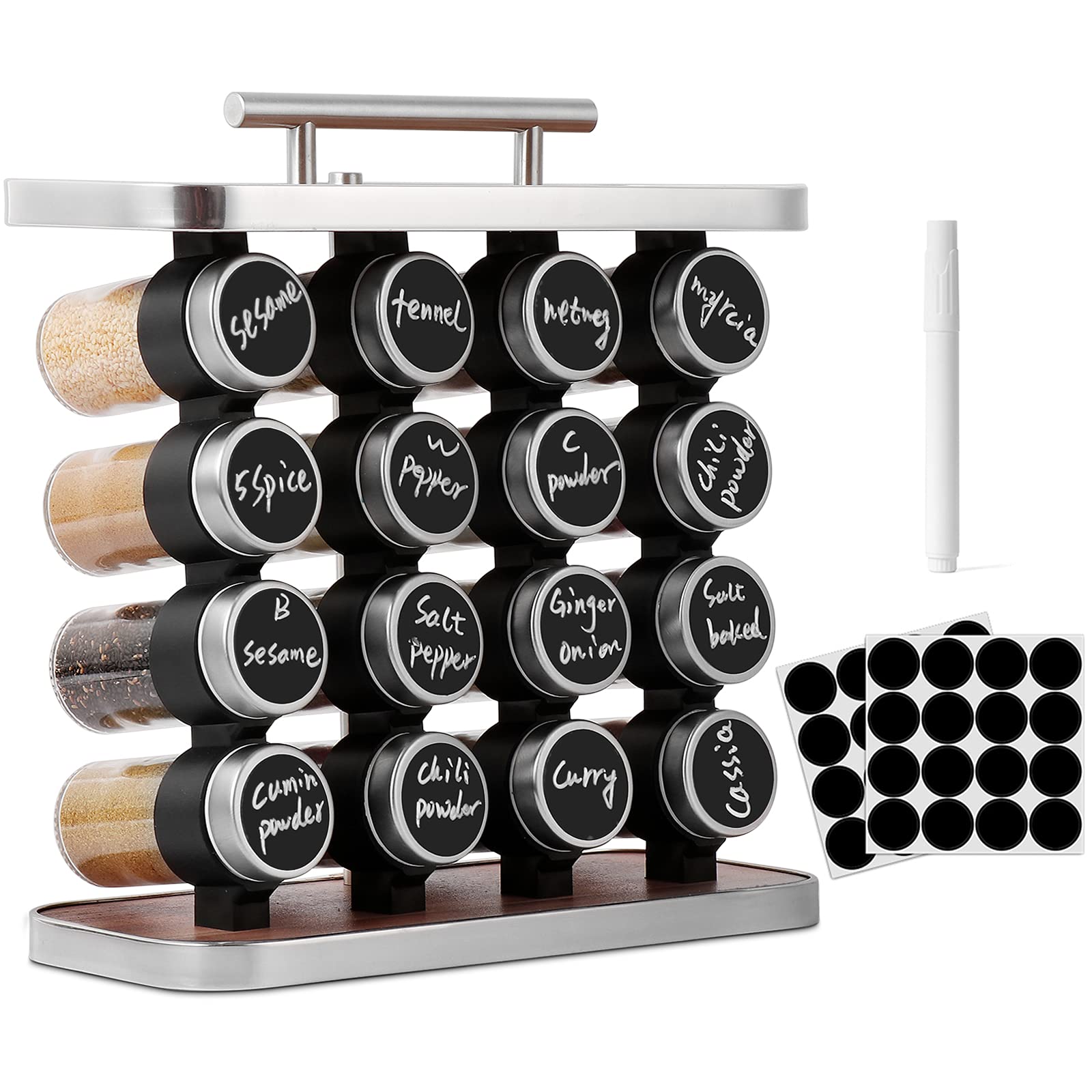 Buy Spice Rack, 4 Tier Spice Organizer with 16 Spice Jars Included 32