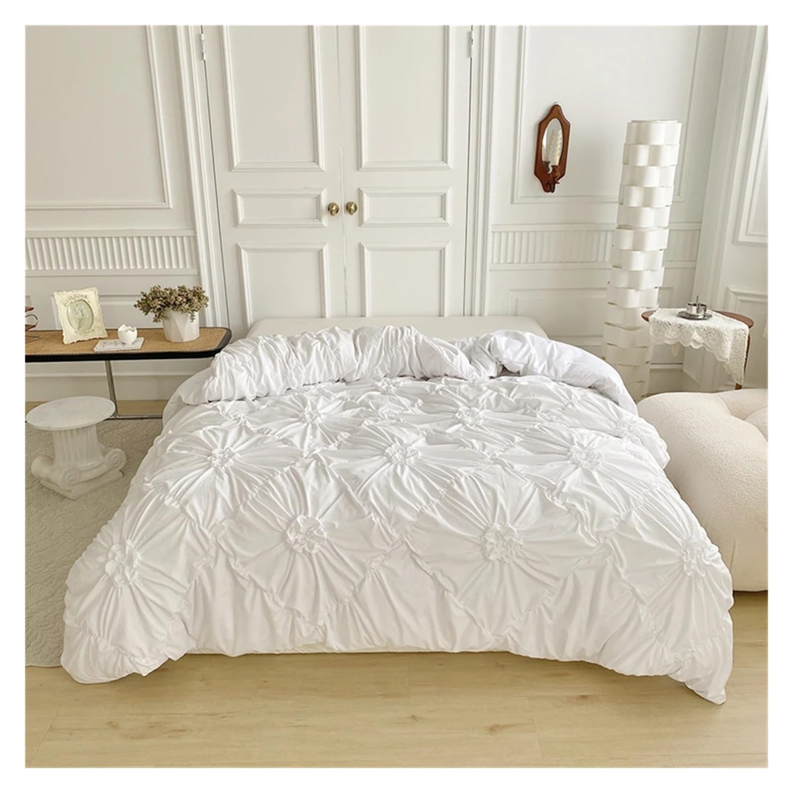 Parure de lit motif floral 3D moderne en microfibre avec housse de couette et sa taie