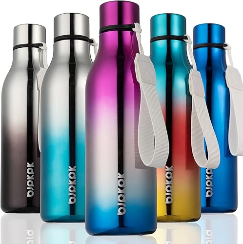 BJPKPK Botellas de agua aisladas, botella de agua de metal de acero inoxidable de 18 onzas con correa, termo a prueba de fugas, tazas y frascos, BJPKPK Botellas de agua aisladas, botella de agua de metal de acero inoxidable de 18 onzas con correa, termo a prueba de fugas, tazas y frascos,