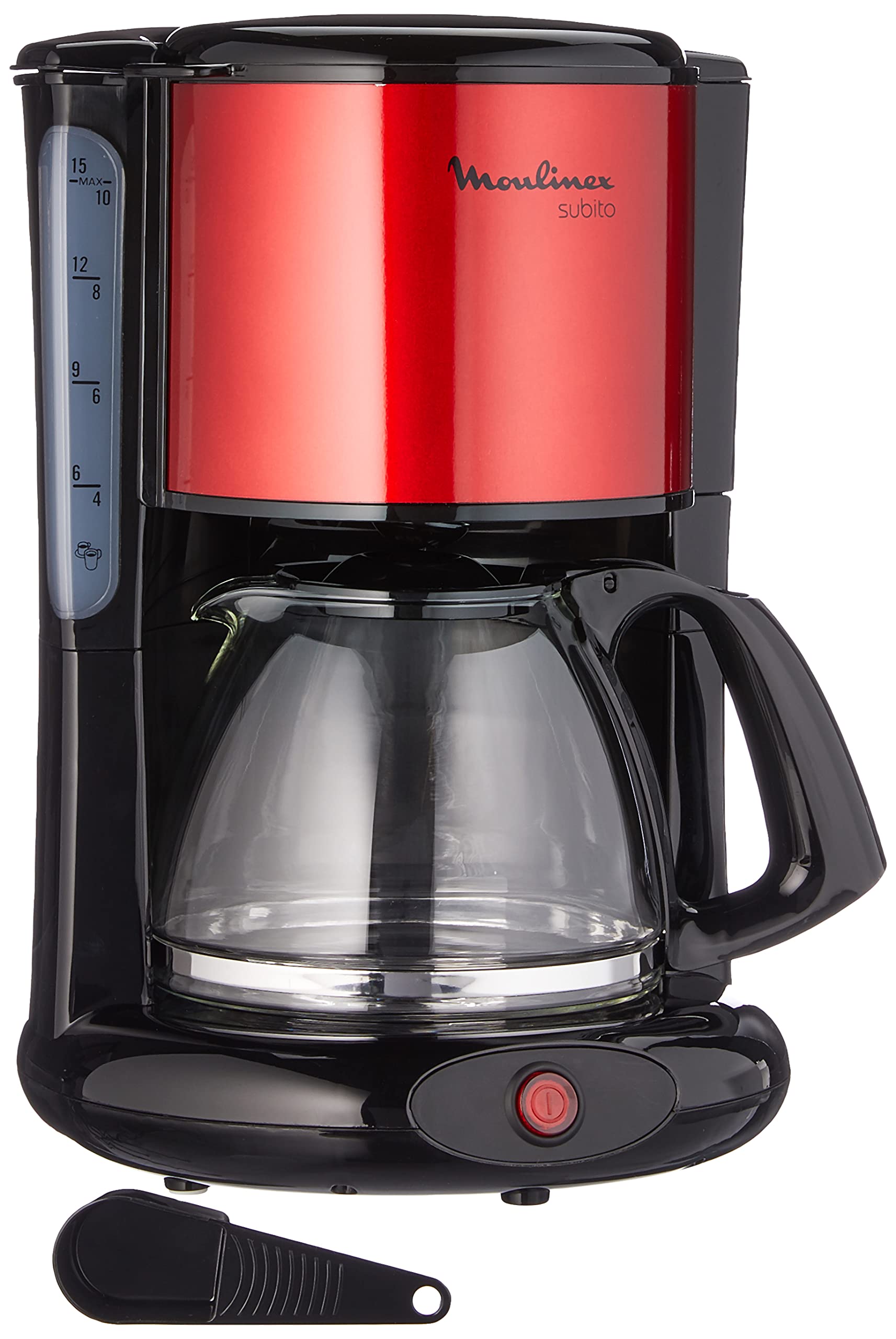 Cafetière Moulinex Subito Rouge 10-15 Tasses avec Arrêt Automatique