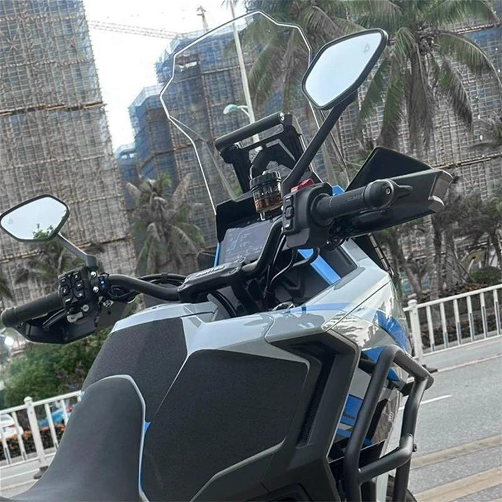 GPS Antivibración Soporte Barra Soporte Adaptador De Navegación para Teléfono Móvil Motocicleta para ZONTES 703F F703 ZT703F, Extensión Multifuncional para Manillar(22 mm)